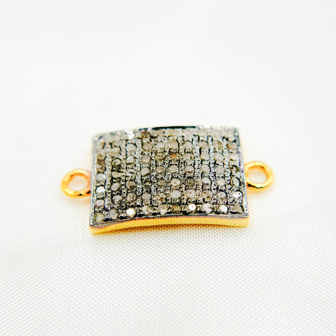 DC280. Diamond Sterling Silver Rectangle Connector