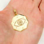 Load image into Gallery viewer, DP879A. Diamond Sterling Silver Octagon Eye Enamel Pendant
