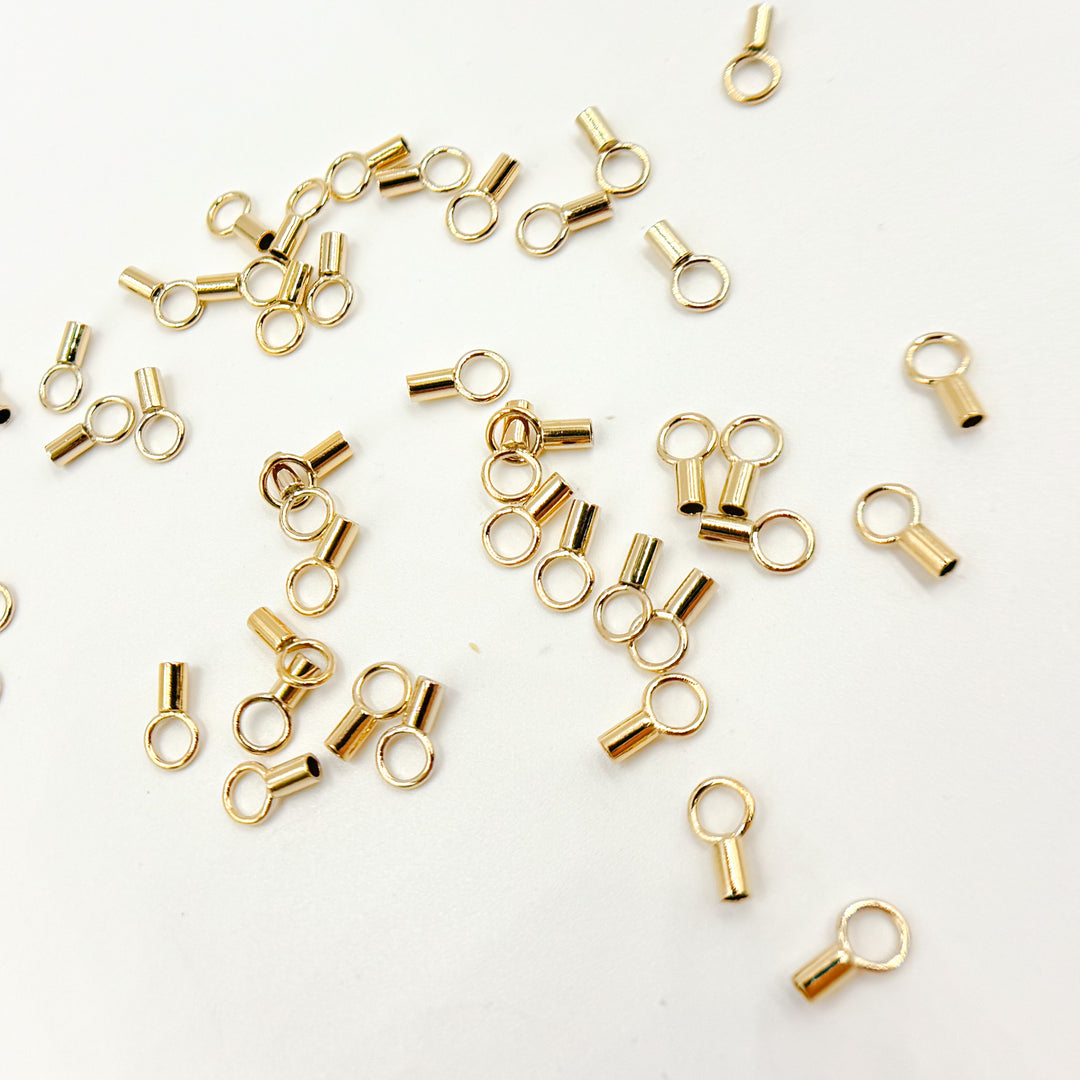 4000771. 1MM Gold Filled Crimp Endcap with Ring