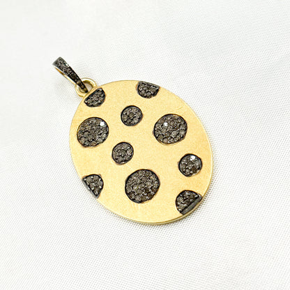 DP399. Diamond Sterling Silver Oval Pendant