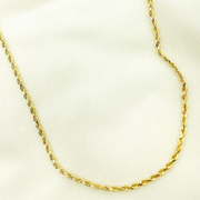 14K Solid Gold Rope Necklace