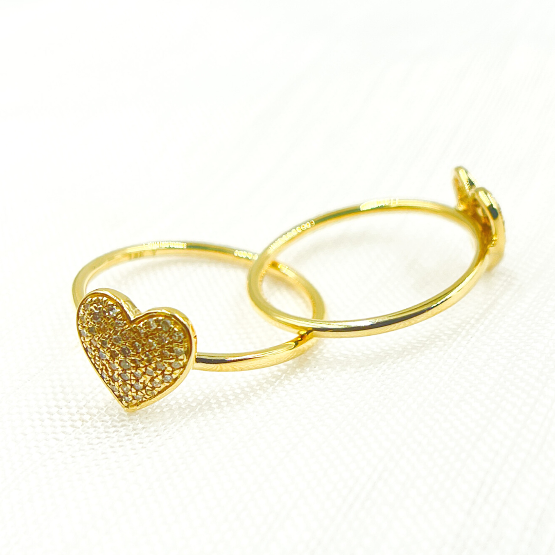 14K Solid Gold Diamond Heart Ring. RFB16832