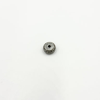 DC833. Diamond Sterling Silver Round Bead