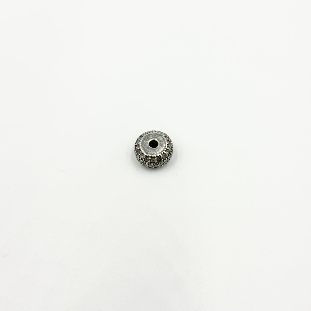 DC833. Diamond Sterling Silver Round Bead