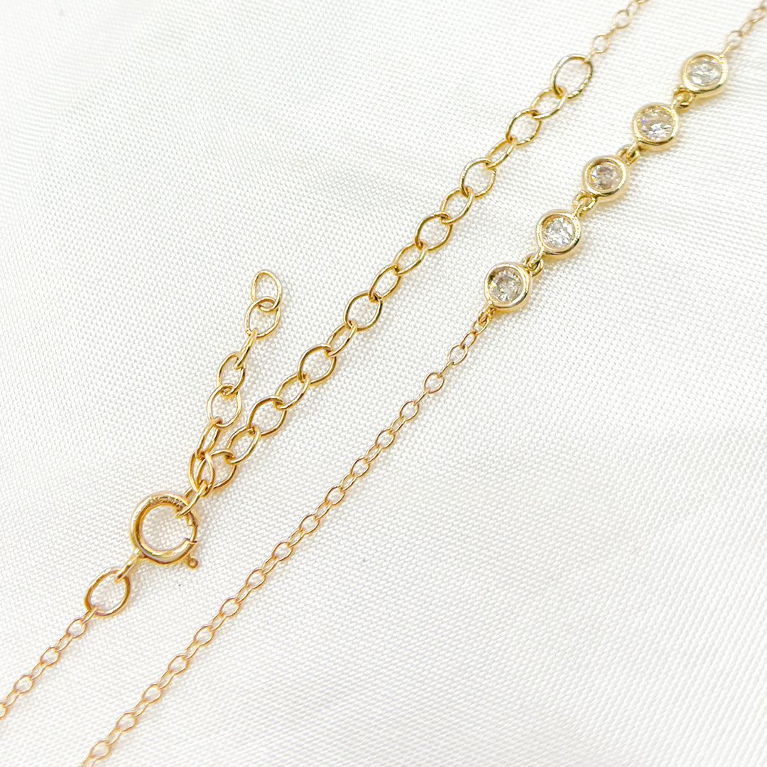 14K Solid Gold Diamond Necklace. NFC71252