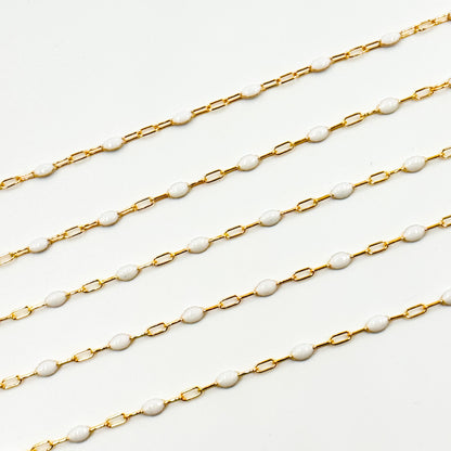 Buy Now 14k Gold Filled  White Color Enamel Satellite Cable Chain