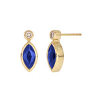 Load image into Gallery viewer, CE97070. 14K Solid Yellow Gold Diamond and Gemstone Marquise Stud Earring