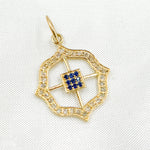 Load image into Gallery viewer, 14K Solid Gold Diamond Charm. Available in (Ruby &amp; Blue Sapphire). GDP273
