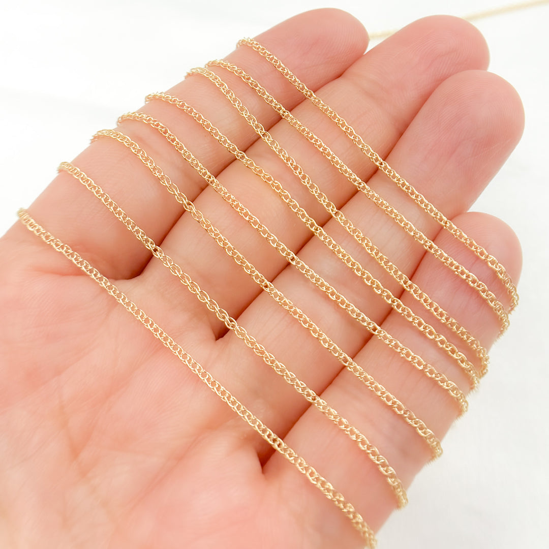 025SPLLGBYFT. 14K Solid Gold Wheat Chain