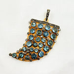 Load image into Gallery viewer, DSP042. Diamond Silver Gemstone Horn Pendant
