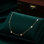 Load image into Gallery viewer, NKSET418. 14k Solid Yellow Gold Heart Link Necklace