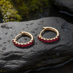 Load image into Gallery viewer, EHZ57608. 14K Solid Gold Gemstone Huggies