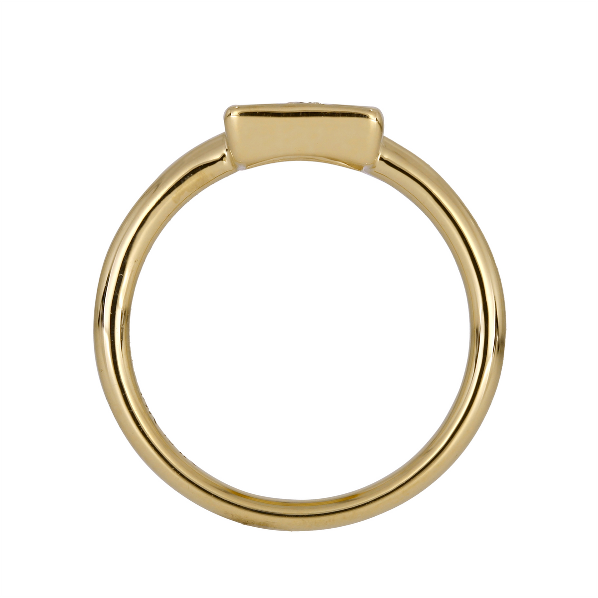 Gold Diamond Rectangle Ring