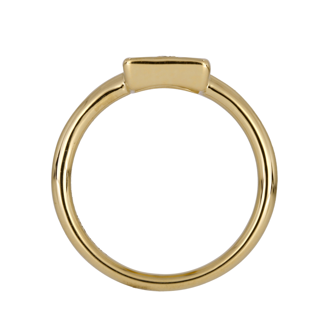 RFC18863. 14K Solid Yellow Gold Diamond Rectangle Ring