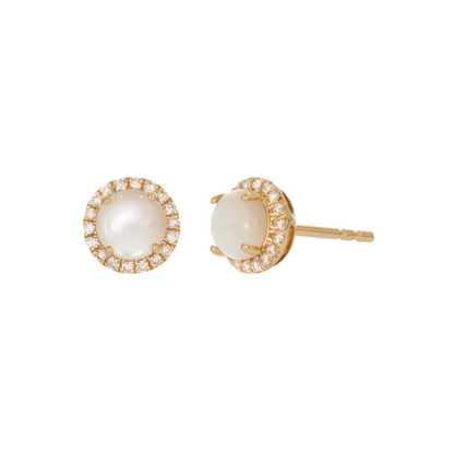 EFC53055PL. 14k Solid Gold Diamond and Gemstone Round Stud Earrings