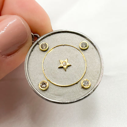Silver Round Star Pendant