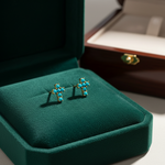 Load image into Gallery viewer, ER427136. 14k Solid Gold Diamond and Gemstone Cross Stud Earrings