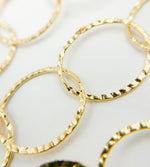 Load image into Gallery viewer, 14K Gold Filled Hammered Round Link Chain. 756KGF
