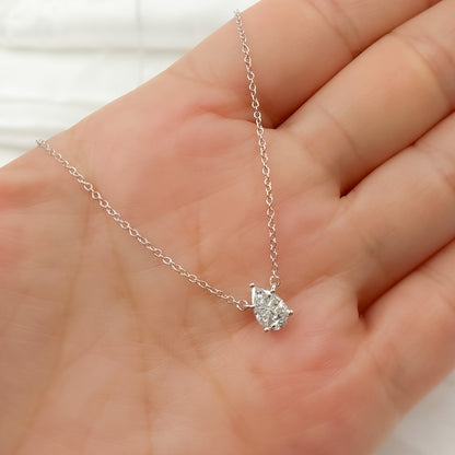 NFG71520. 14K Solid Gold Diamond Drop Shape Necklace