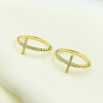 Load image into Gallery viewer, 14K Solid Gold Cross Diamond Ring. RFB17457
