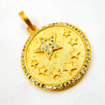 Load image into Gallery viewer, DP517. Diamond Sterling Silver Round Star Pendant
