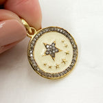 Load image into Gallery viewer, DP506A. Diamond Sterling Silver Star Round Enamel Pendant
