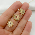 Load image into Gallery viewer, 14K Solid Gold Star Charm with Diamonds and Gemstones. GDP373
