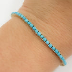 Load image into Gallery viewer, BNT68424. 14K Solid White Gold Turquoise Bangle