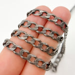 Load image into Gallery viewer, X15OX. Sterling Silver Oxidized Flat Curb Chain
