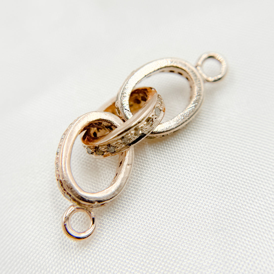 DC687. Diamond & Sterling Silver Oval Link Connector