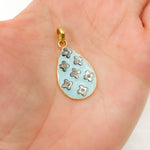 Load image into Gallery viewer, DP477A. Diamond Sterling Silver Drop Flower Enamel Pendant
