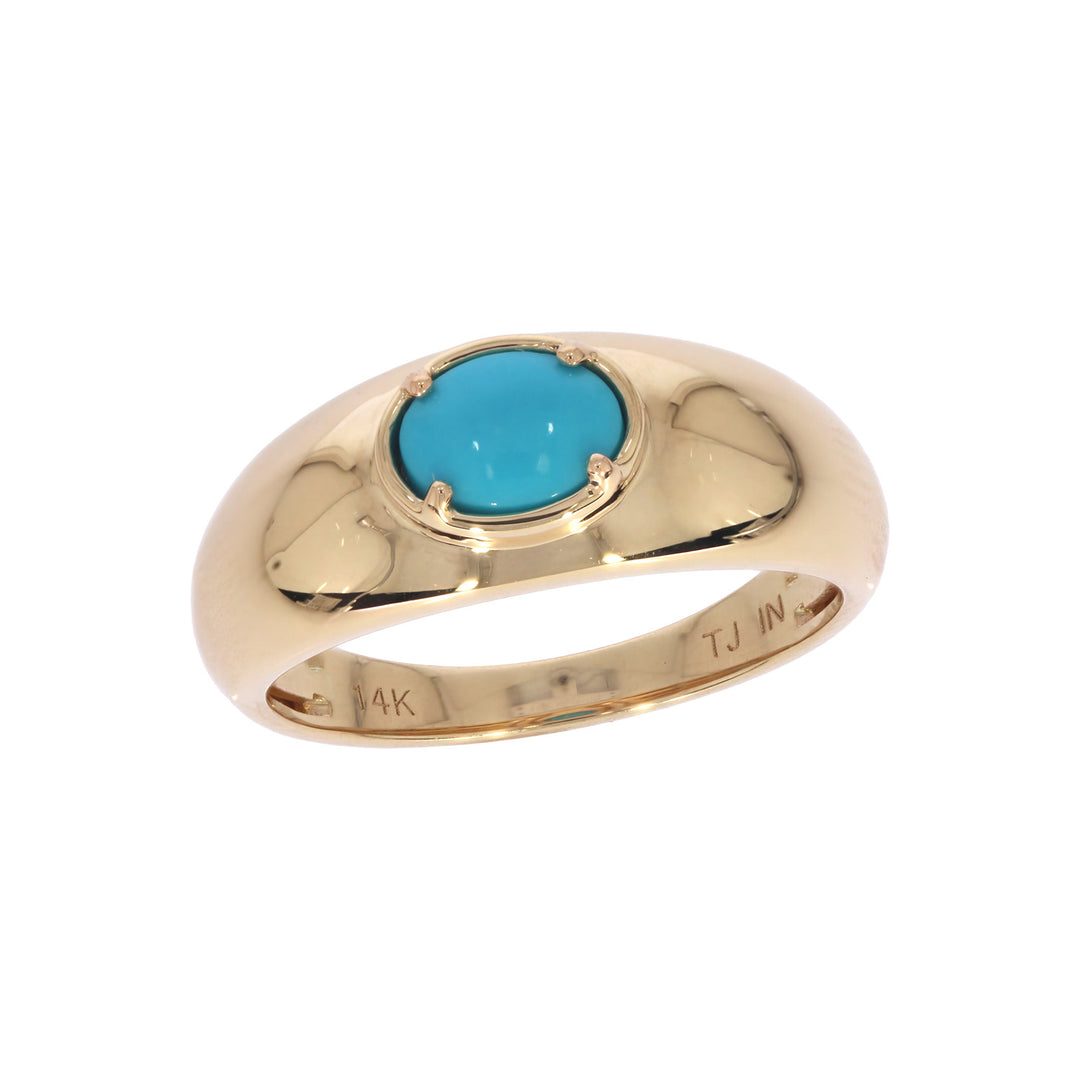 CR97435TQ7X5. 14k Solid Gold Turquoise Fancy Ring