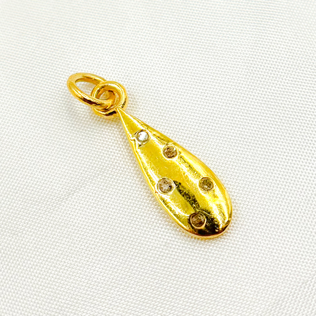 DC782. Diamond Sterling Silver Drop Pendant