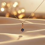Load image into Gallery viewer, CMF00357B. 14K Solid Gold Blue Natural Diamond Round Charm