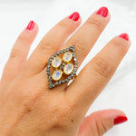 Load image into Gallery viewer, DR028. Diamond Sterling Silver Leaf Ring
