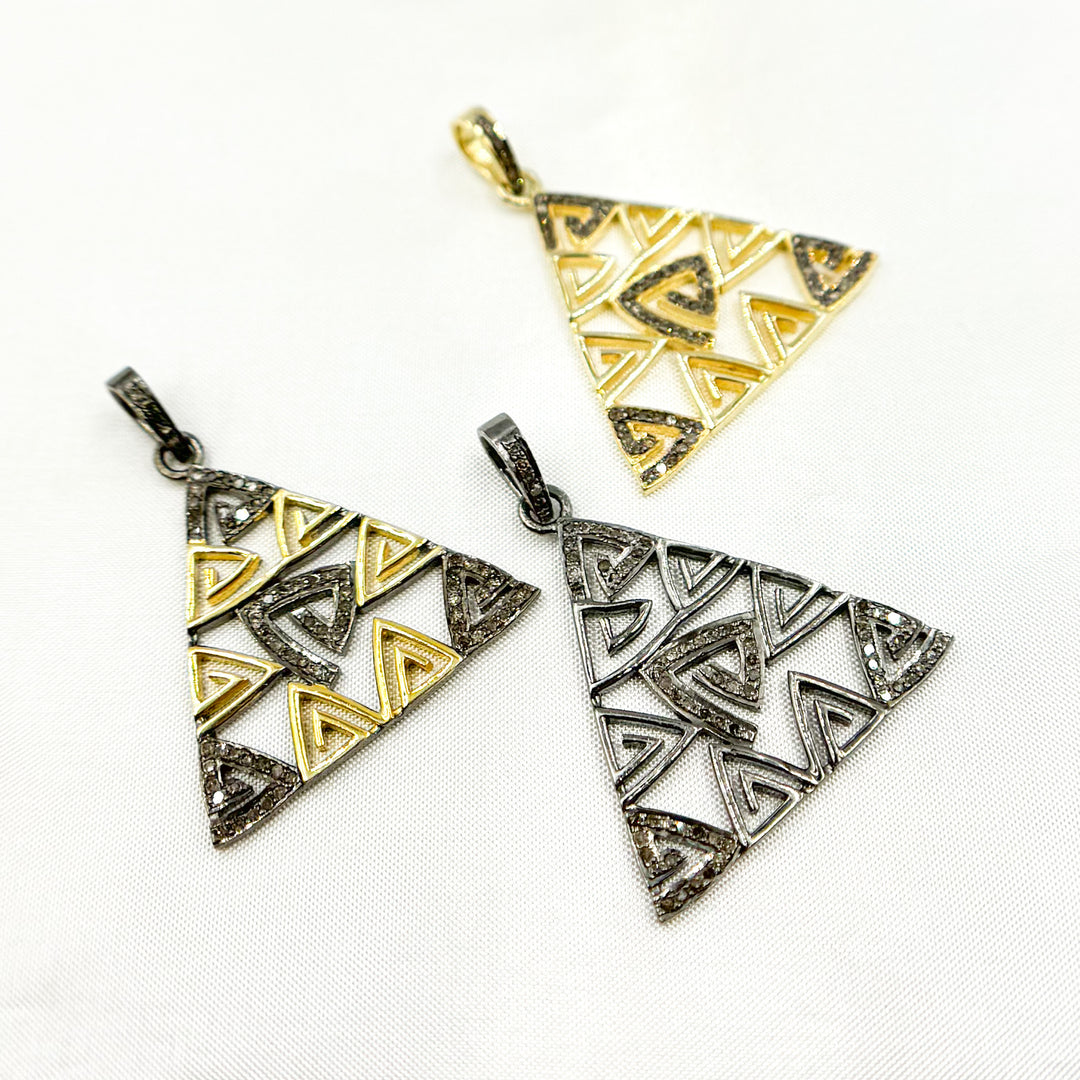 DP754. Diamond Sterling Silver Triangle Pendant