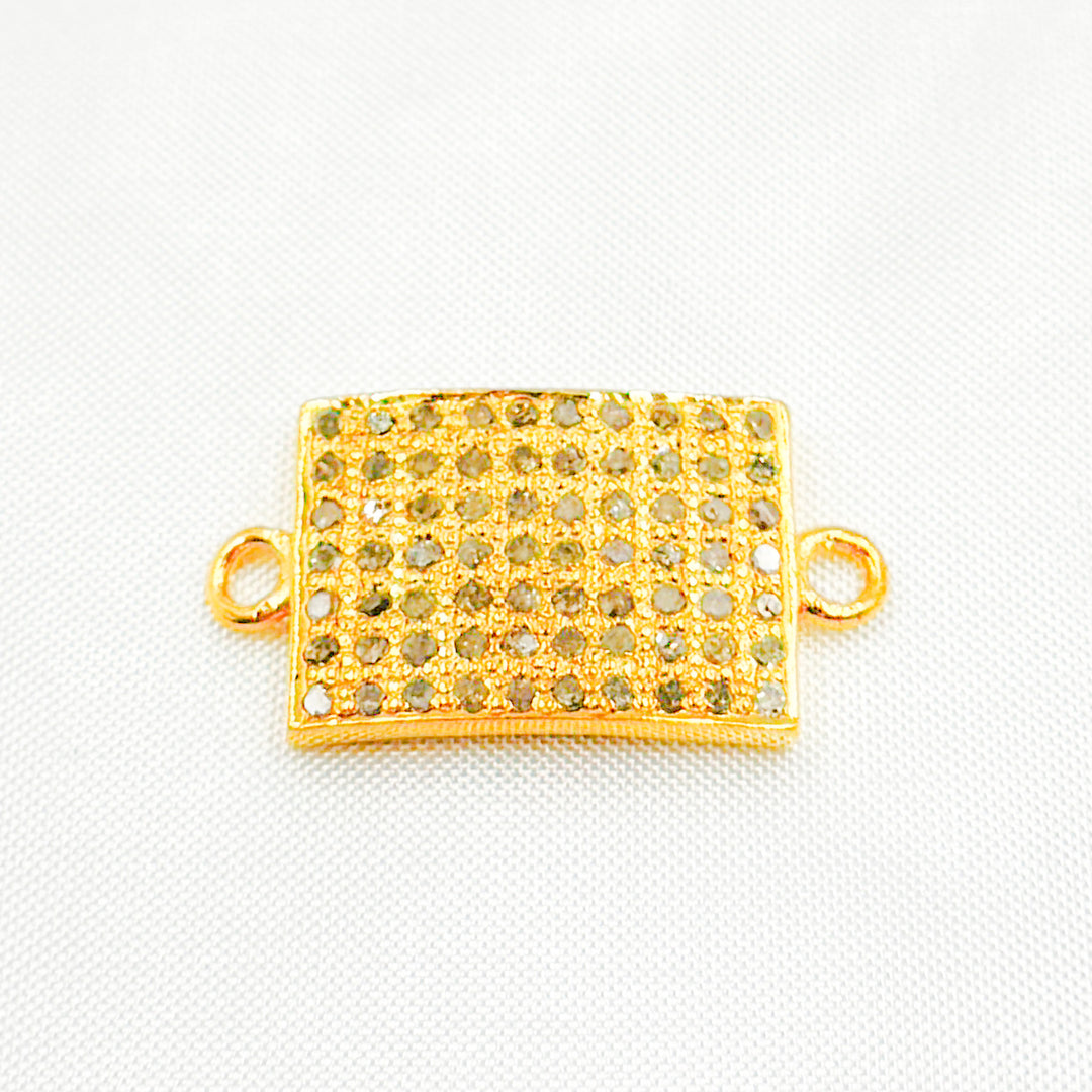 DC280. Diamond Sterling Silver Rectangle Connector