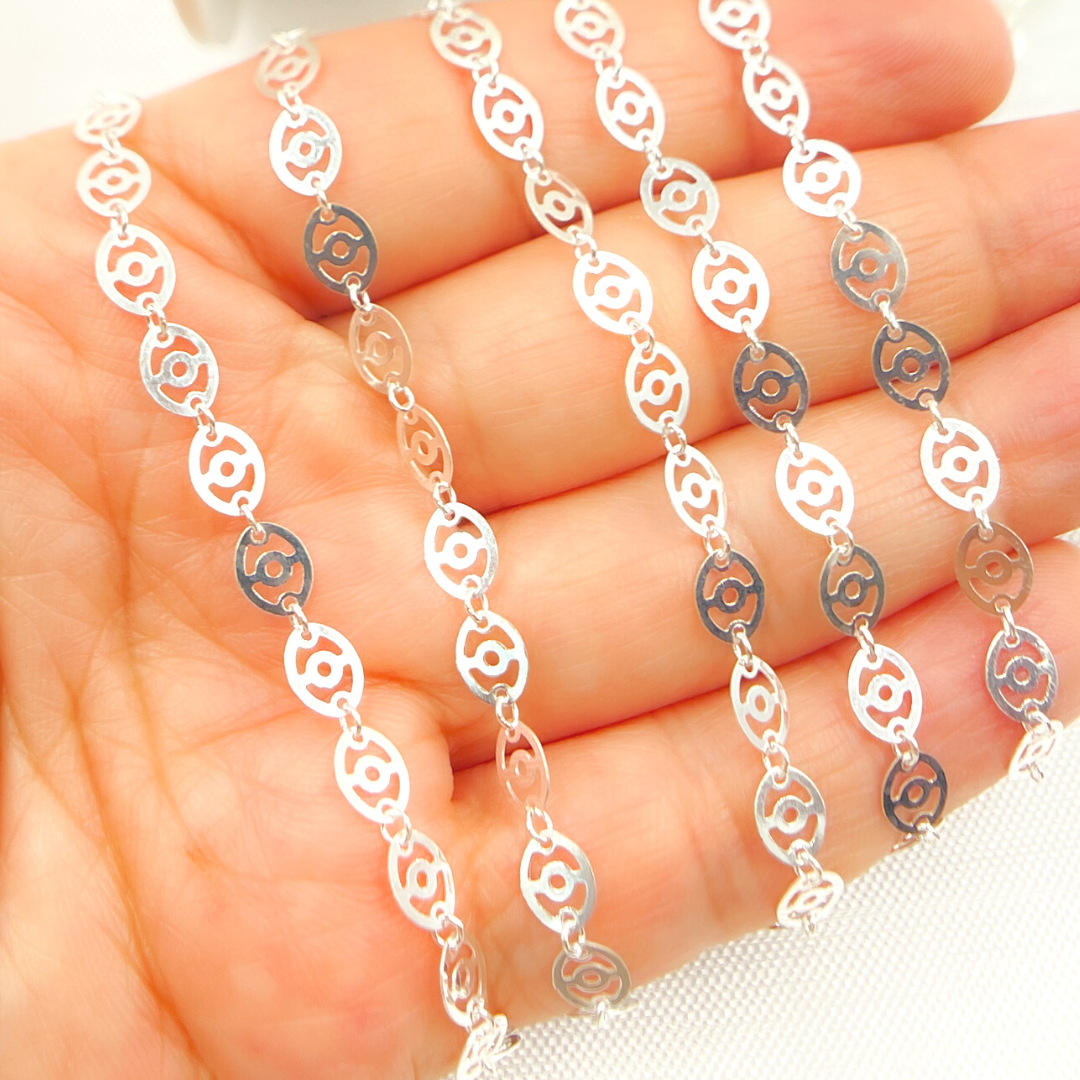 925 Sterling Silver Oval Pattern Chain