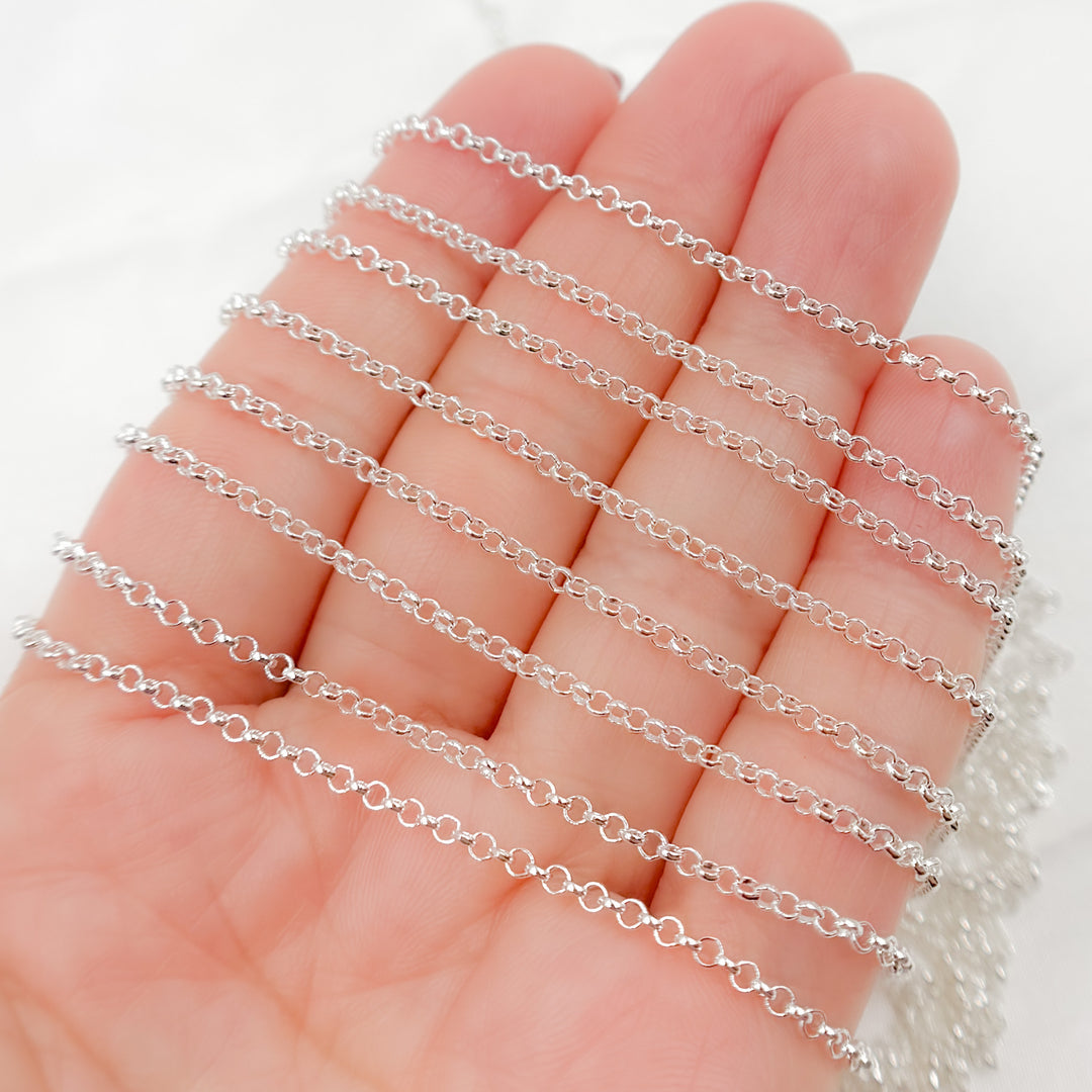 V108SS. Sterling Silver Rolo Link Chain