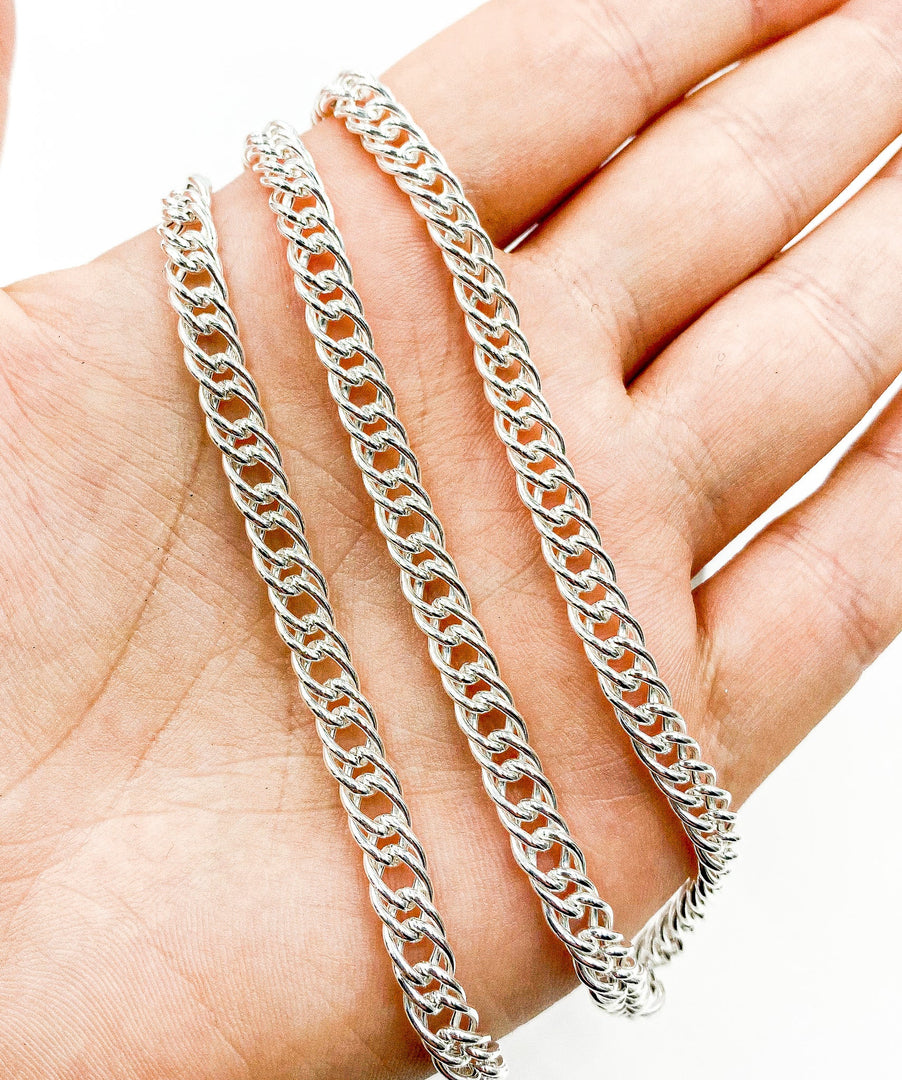 925 Sterling Silver Double Curb Chain. V35SS