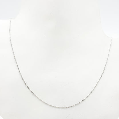 025R01T5J080WG18K. 18K White Solid Gold Cable Chain