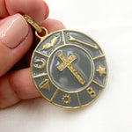 Load image into Gallery viewer, DP529A. Diamond Sterling Silver Round Cross Enamel Pendant
