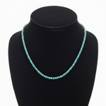Load image into Gallery viewer, NFZ72747TQ. 14K Solid Gold Turquoise Tennis Necklace