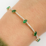 Load image into Gallery viewer, CB96493. 14K Solid Gold Diamond and Gemstone Bangle