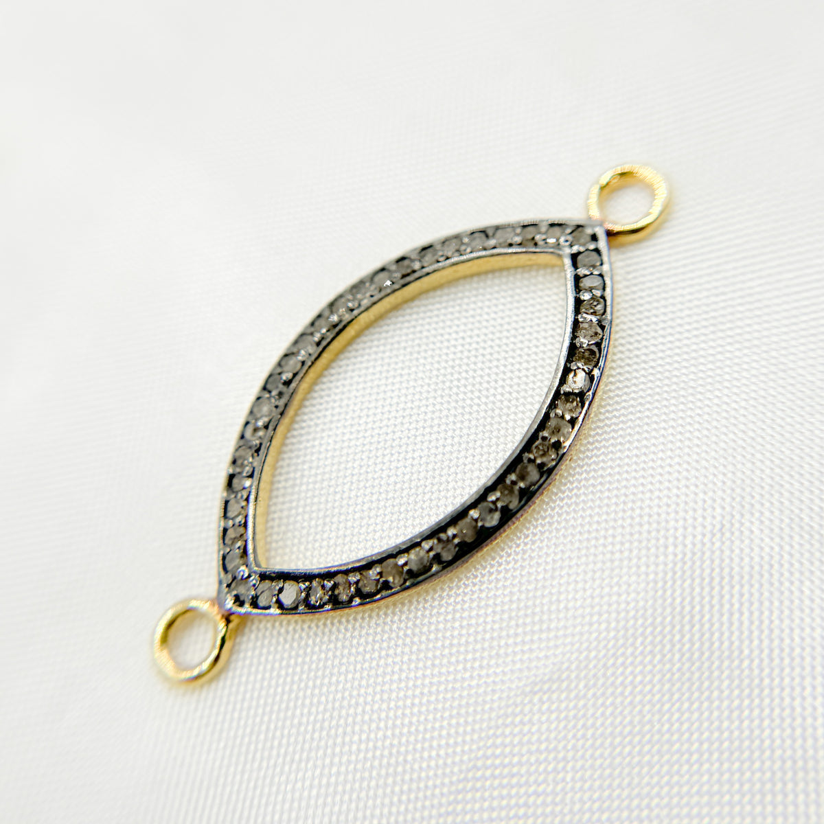 DC888. Diamond Sterling Silver Marquise Shape Connector