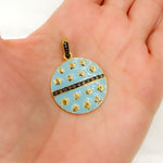 Load image into Gallery viewer, DP505A. Diamond Sterling Silver Round Enamel Pendant
