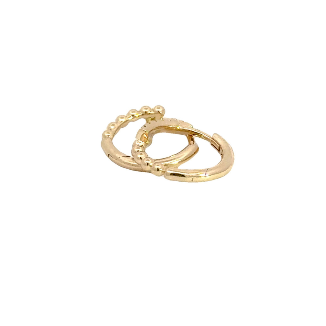 HP402463Y14DI1. 14K Solid Gold Diamond Hoops Earrings