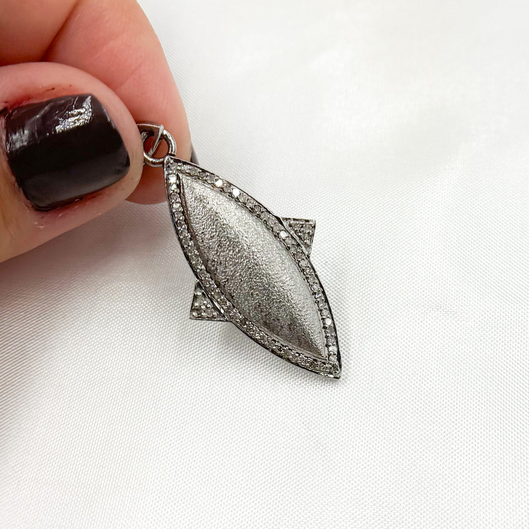 DP206. Diamond Sterling Silver Fancy Shape Pendant