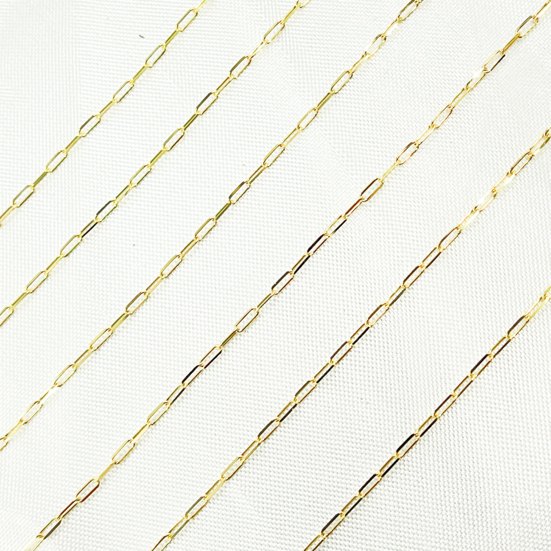 027FVBFVT5byft. 14k Solid Gold Diamond Cut Paper Clip Chain