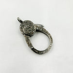 Load image into Gallery viewer, DC620. Pave Diamond &amp; 925 Sterling Silver Black Rhodium Pear Shape Trigger Clasp.
